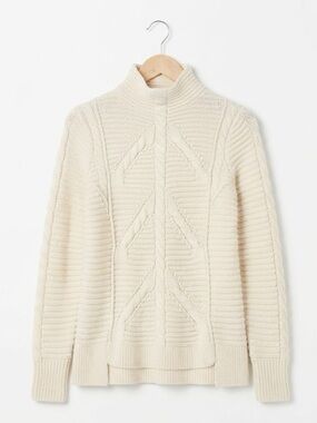 Vintage GAP CableKnit Funnel Neck Sweater Fisherman XS Oversized